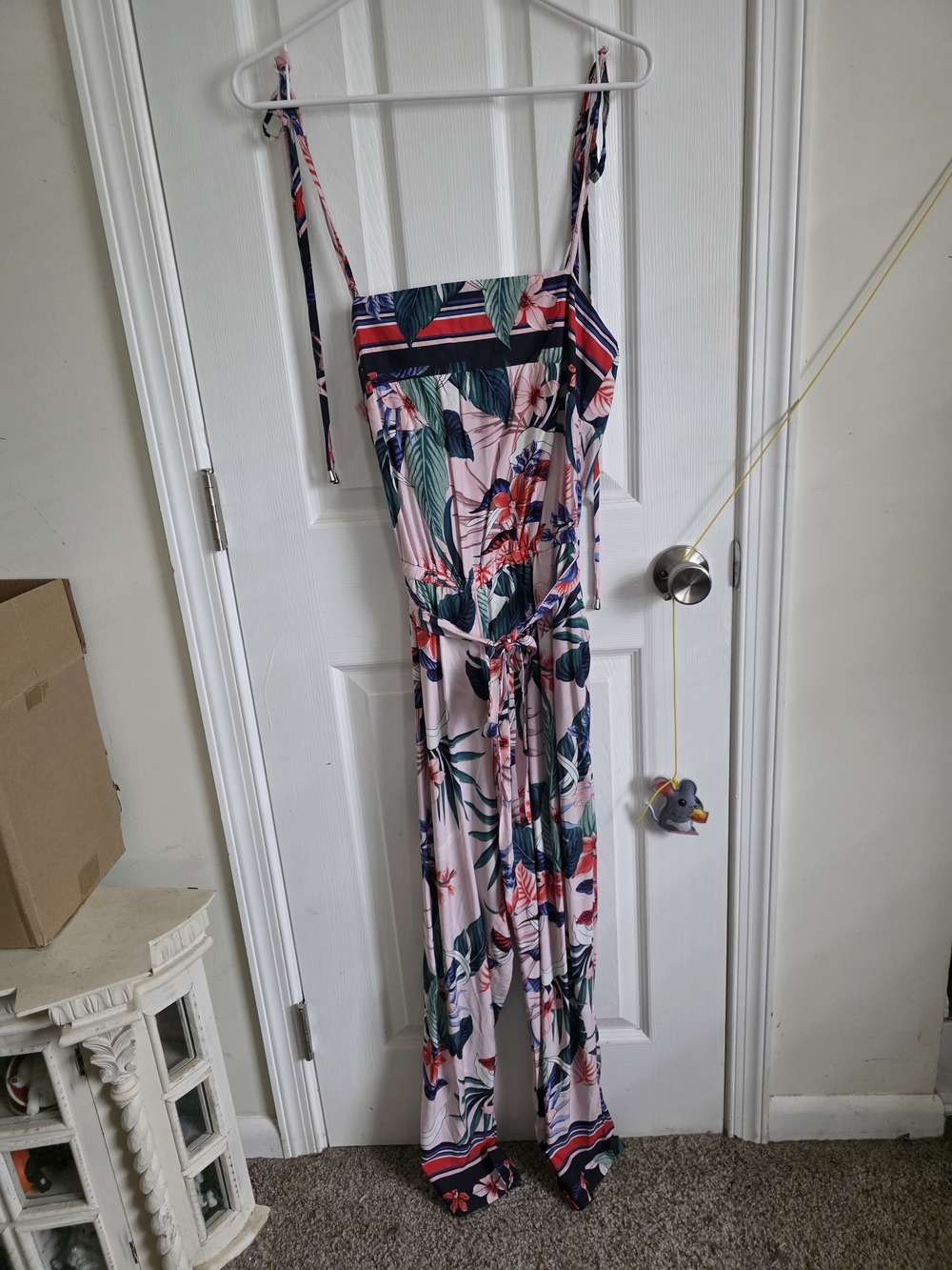 Jaase Floral Strap Tie-Waist Jumpsuit in Pink